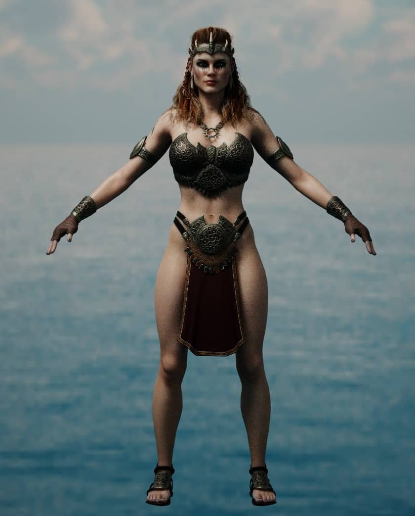 viking game cinematic trailer female druid concept design