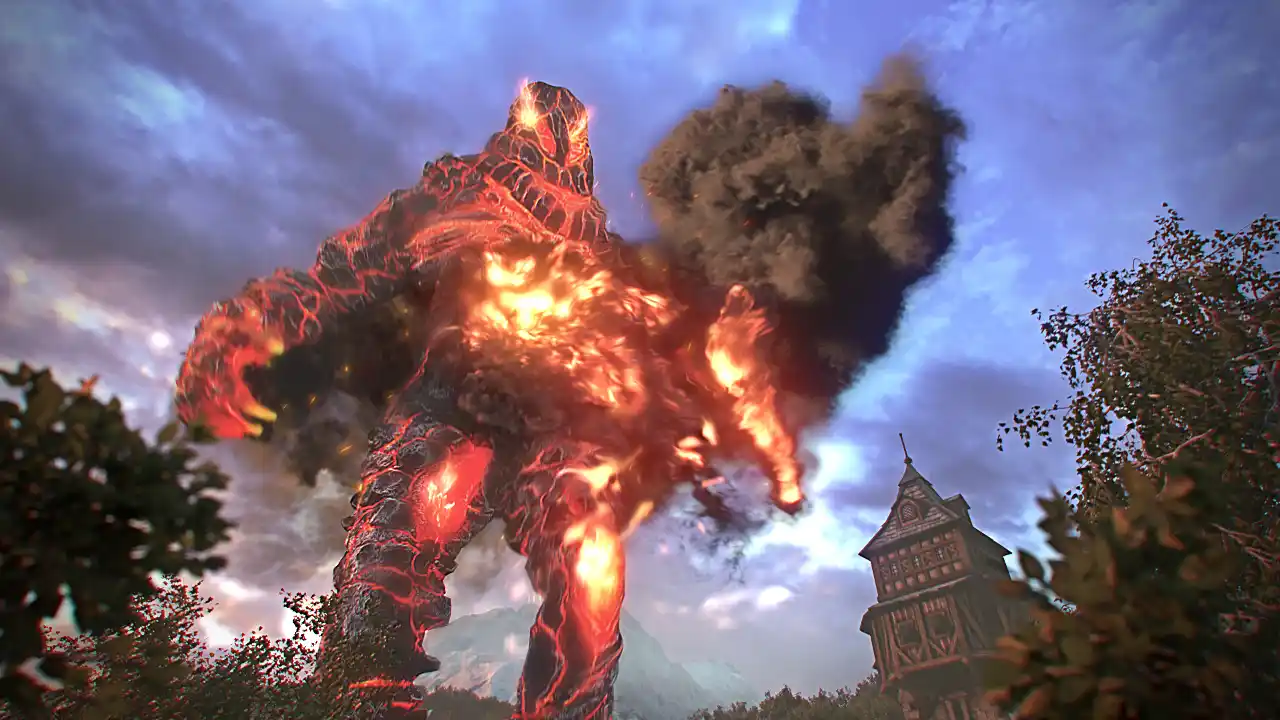 fantasy creature animation, fire elemental vfx cinematic
