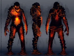 Fantasy Creature concept design art: Fire Elemental